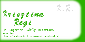 krisztina regi business card